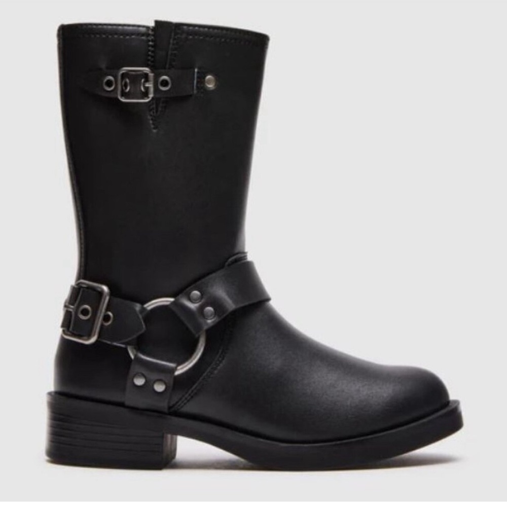 NEW Steve Madden Kids Beckky Black Moto Boot size 9 Toddler